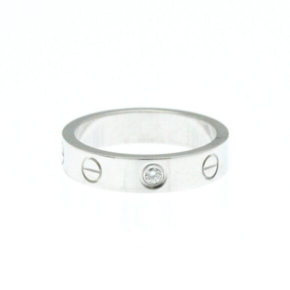 CARTIER 18k White Gold Diamond Love Ring - Picture 1 of 9